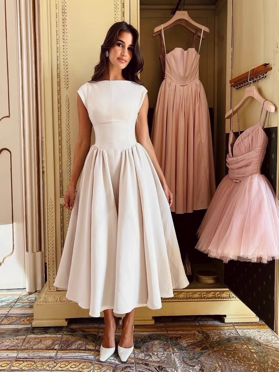 Damen A-Linien-Kleid mit elegantem Bustier-Oberteil und schwingendem Rock, Größe