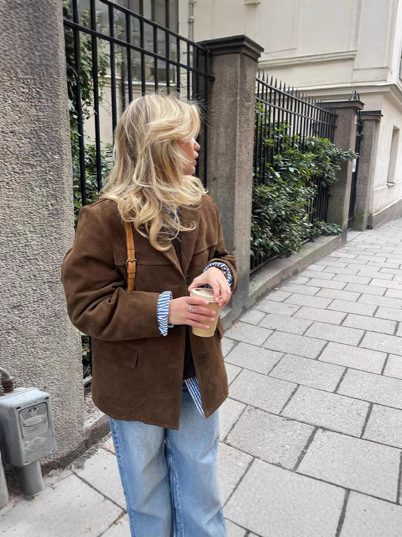 Women's suede blazer jacket SIZE