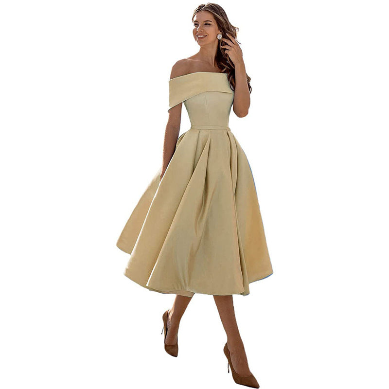 Valenzora | Casual Fashion Satin Cocktail Dress Strapless