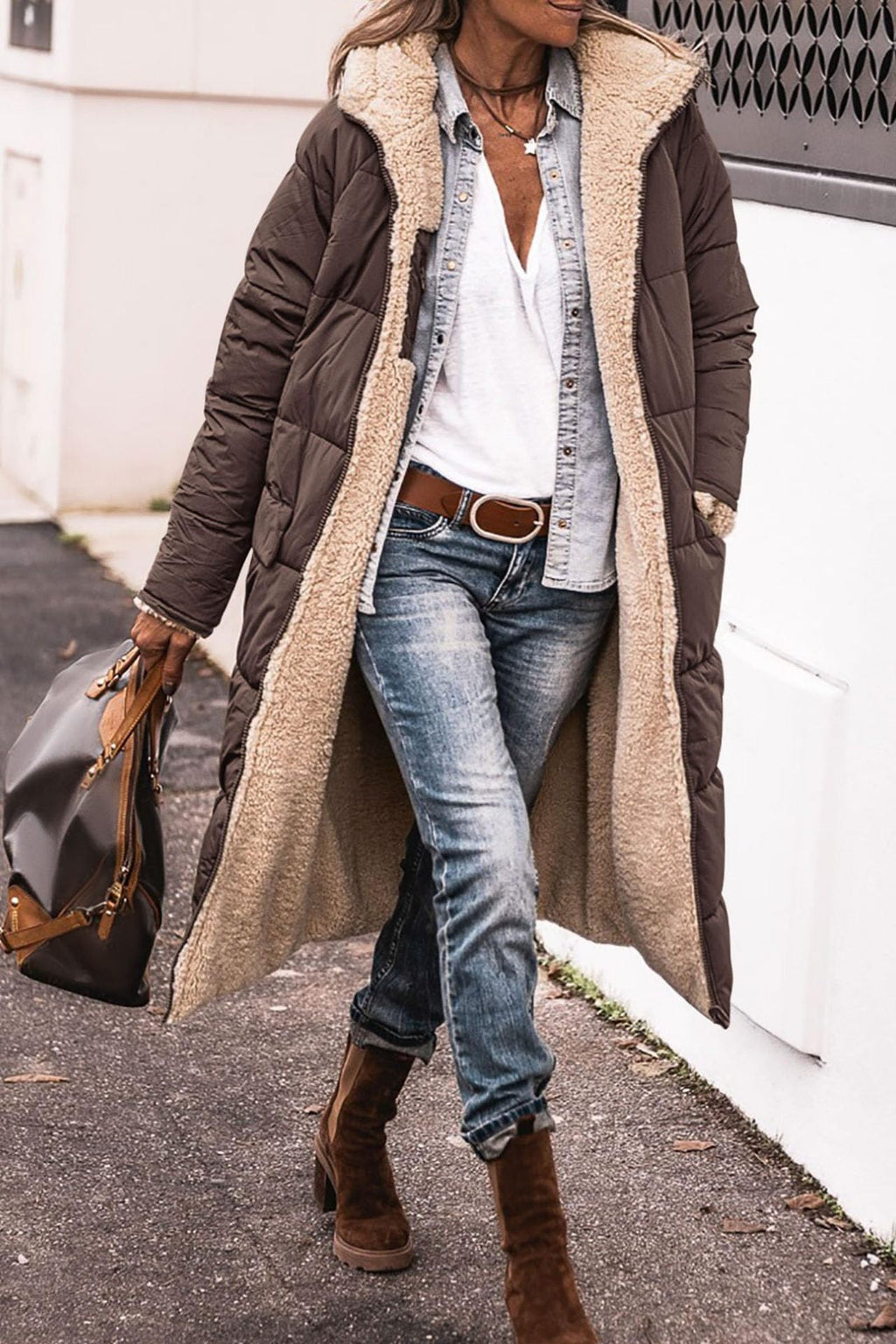 Valenzora - Long, comfortable coat that can be worn on two sides