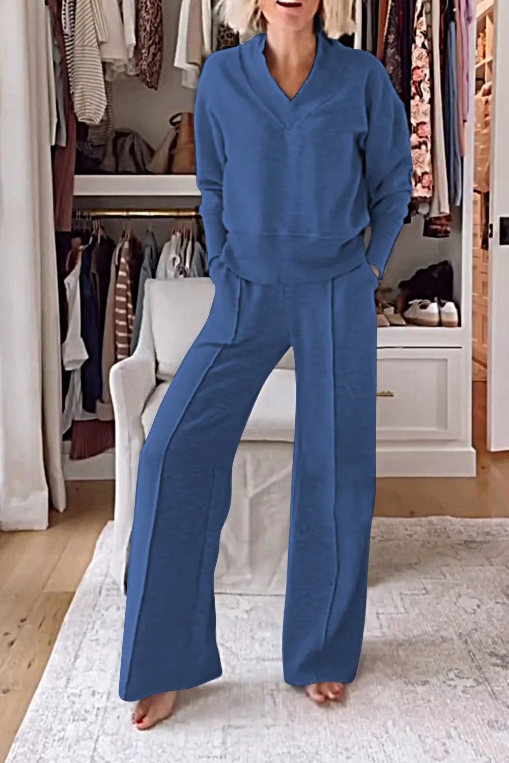 Valenzora | Loose top and wide-leg trousers set