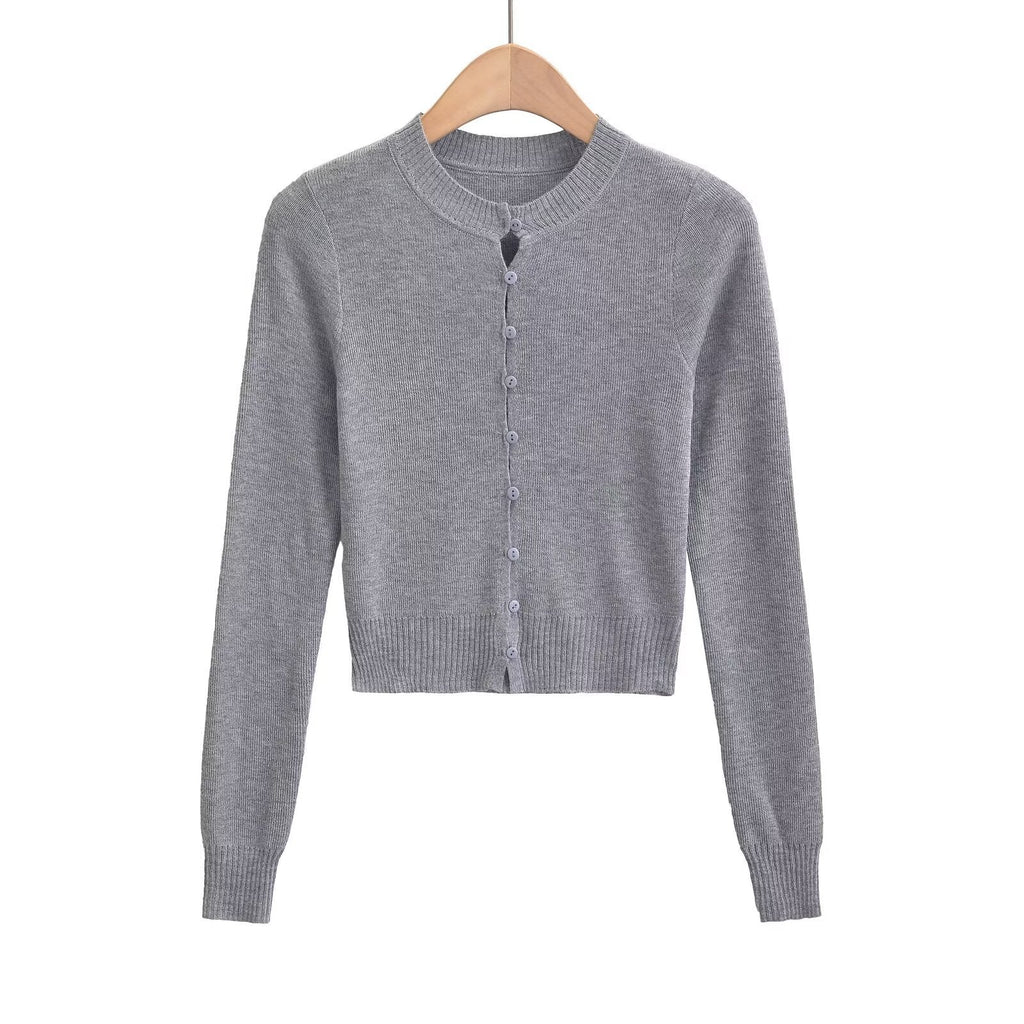 Damen-Cardigan mit modischem Rundhalsausschnitt und eleganter Knopfleiste, Größe S
