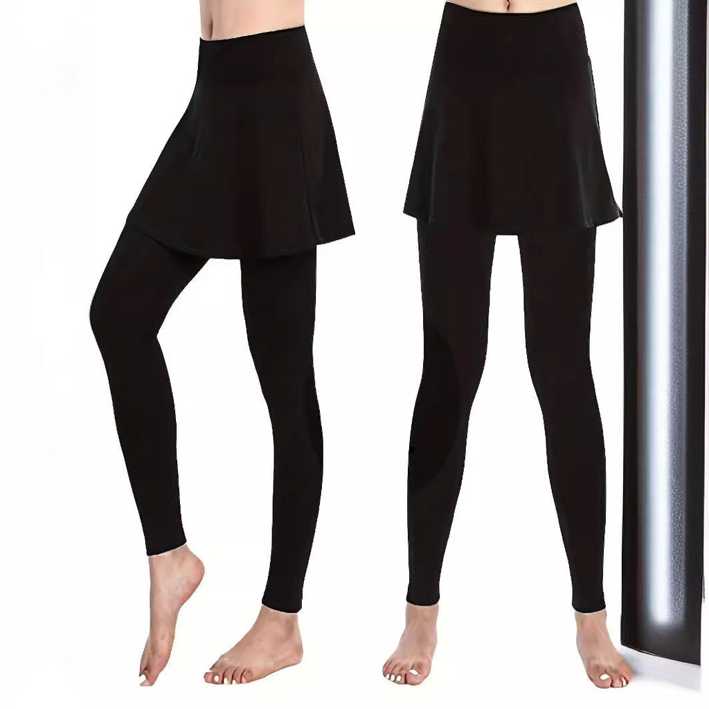 Women's leggings with a swing skirt, size