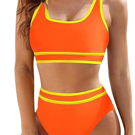 Sportlicher Damen-Bikini-Set mit hoher Taille und bequemem Oberteil, Größe