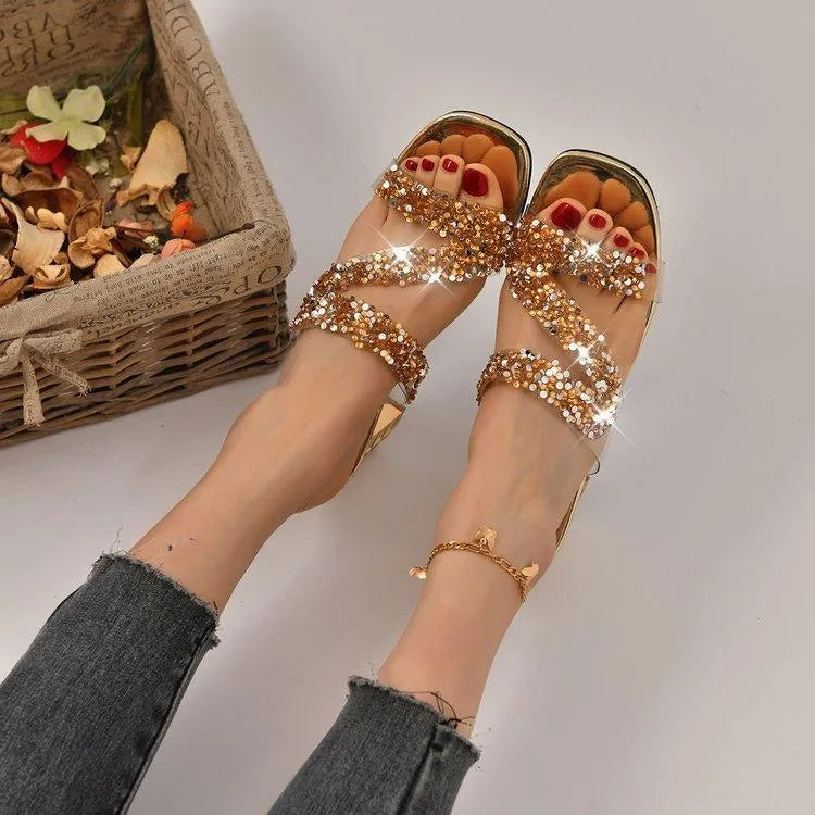 Valenzora | Sandals with heels and sequins