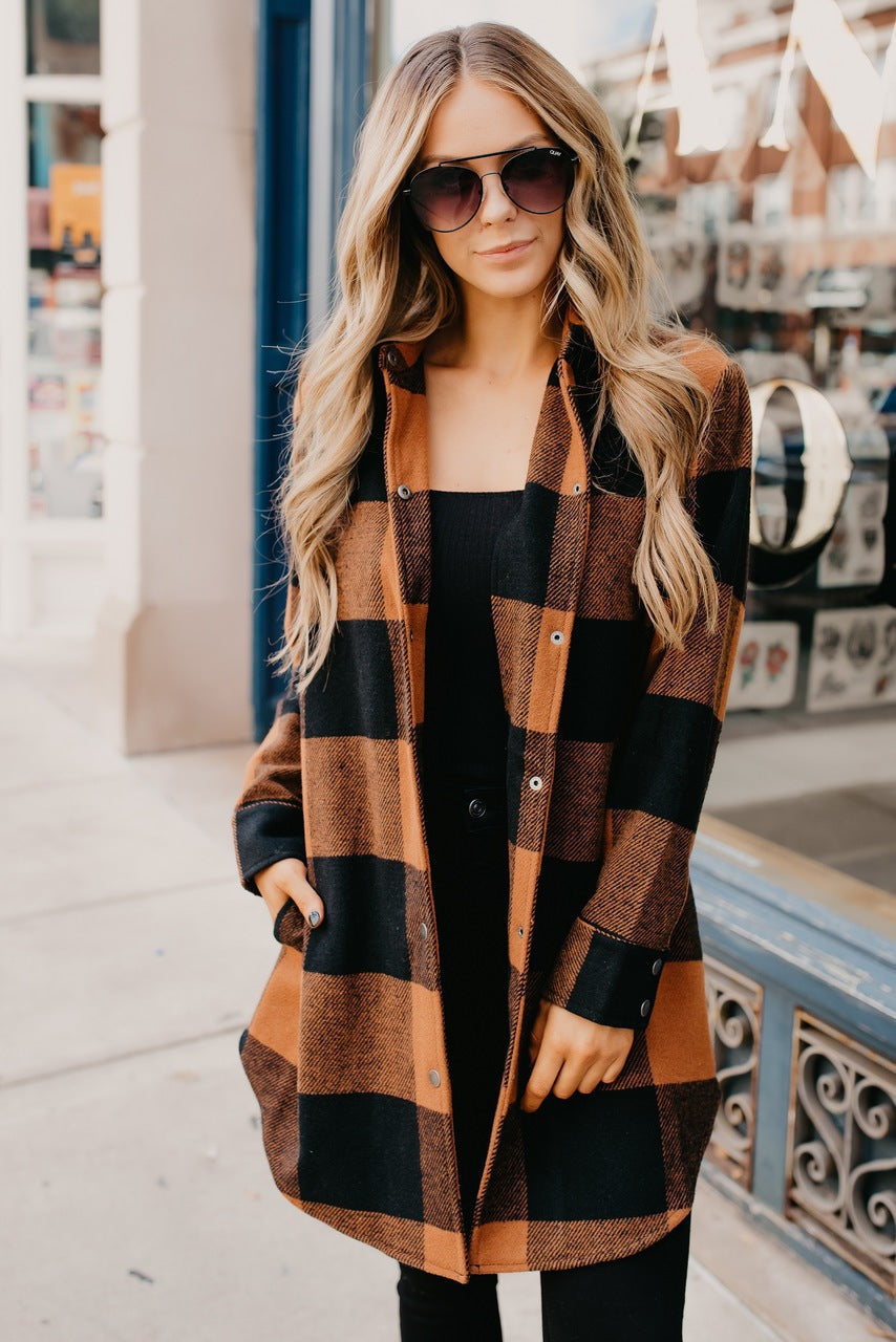 Valenzora - Women's plaid flannel jacket for rustic charm