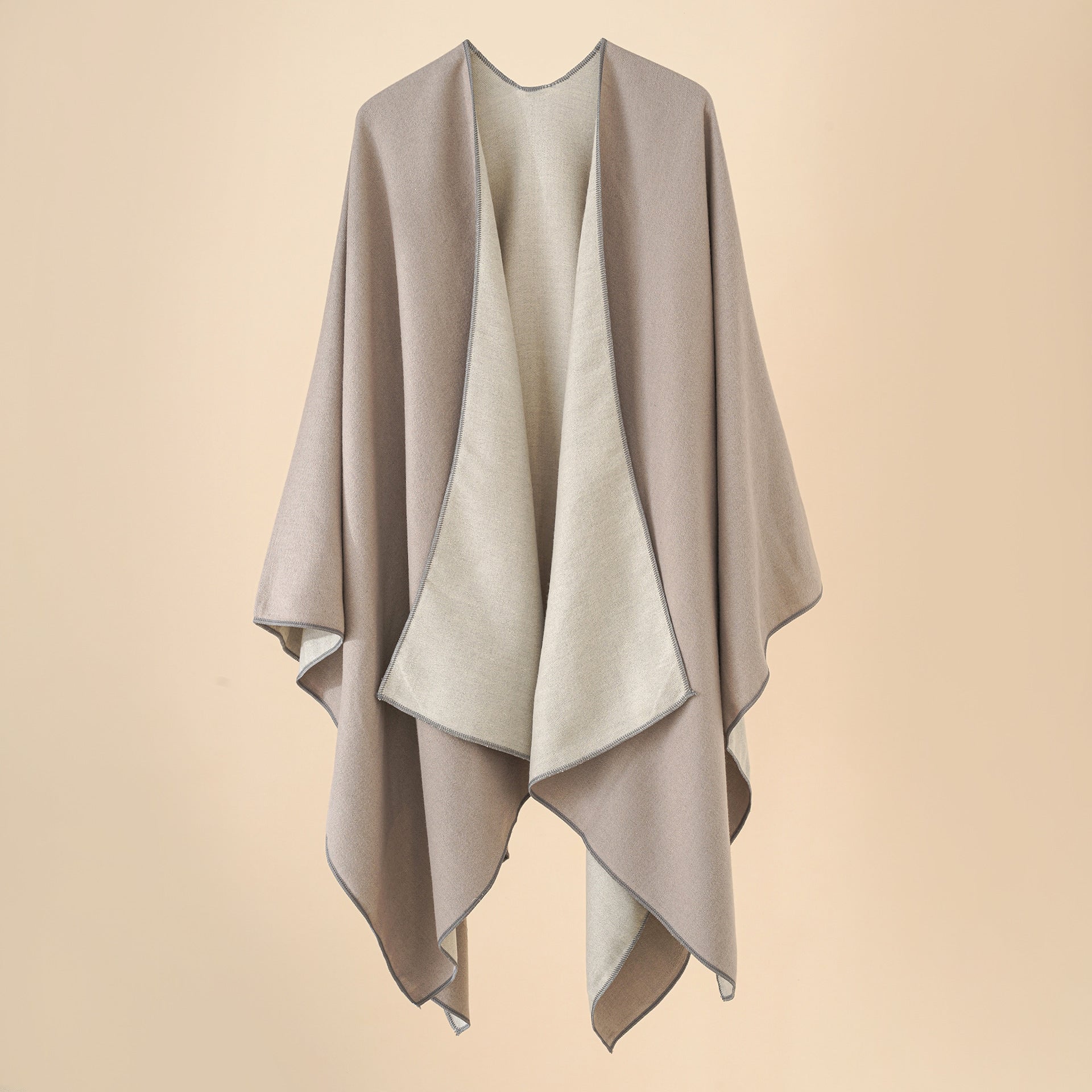 Bequemer Damen-Poncho aus einem weichen Wolle-Mix mit elegantem Schnitt, Größe [size missing]
