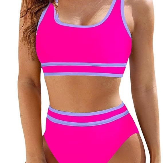 Sportlicher Damen-Bikini-Set mit hoher Taille und bequemem Oberteil, Größe