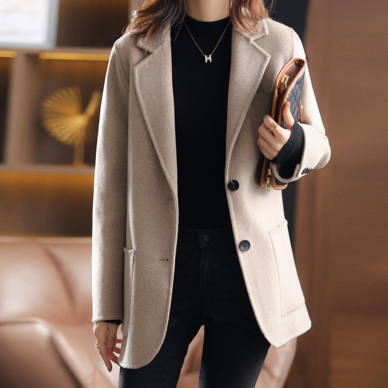 Autumn and winter thickened tweed women's blazers