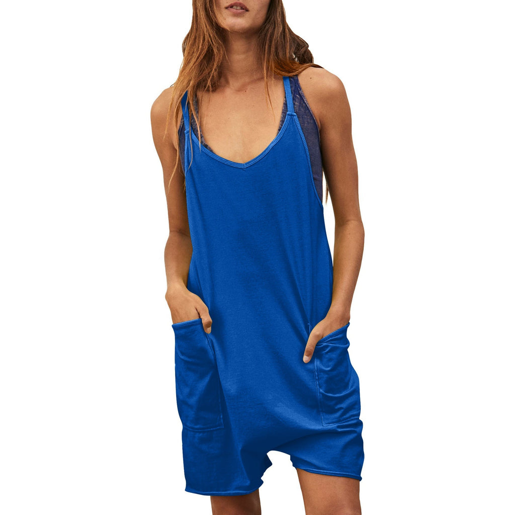 Women's comfortable jumpsuit with a deep neckline and practical pockets, size [size missing]