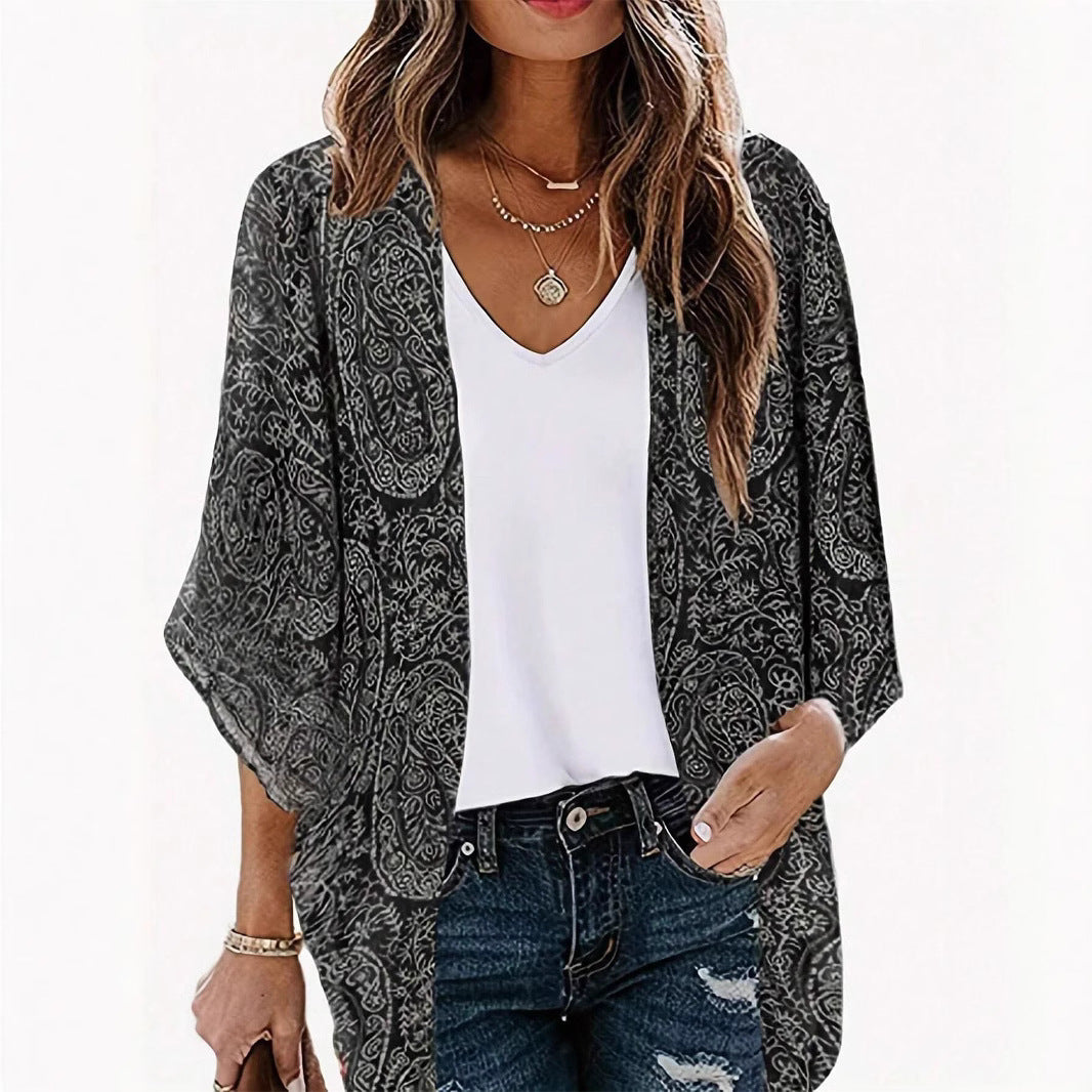 Women's casual kaftan jacket in a modern ethnic design, size Valenzora