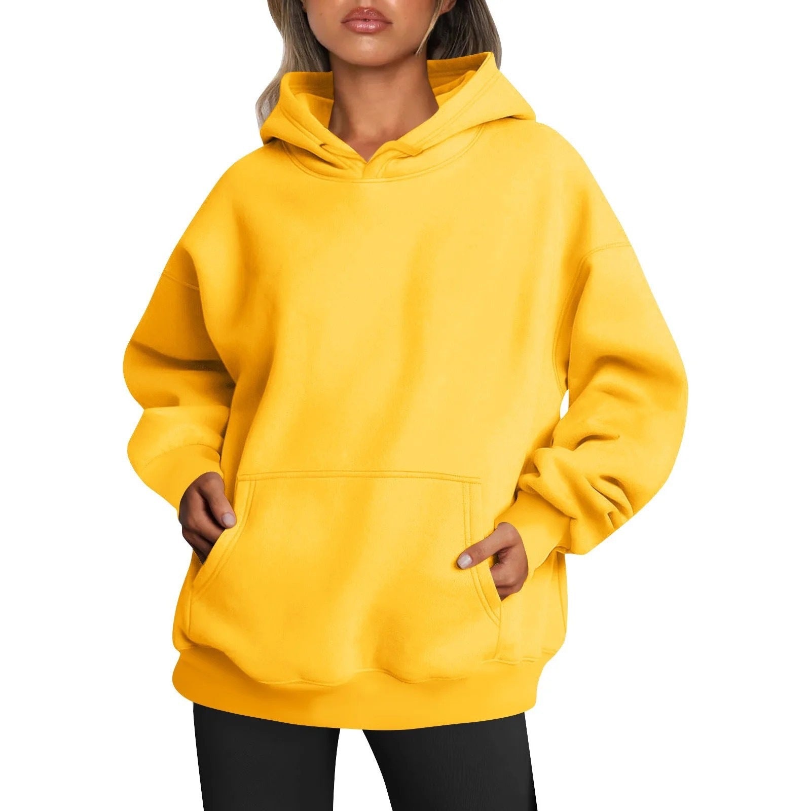 Oversized Hoodie für Damen aus weicher Baumwollmischung mit praktischen Taschen, Größe S