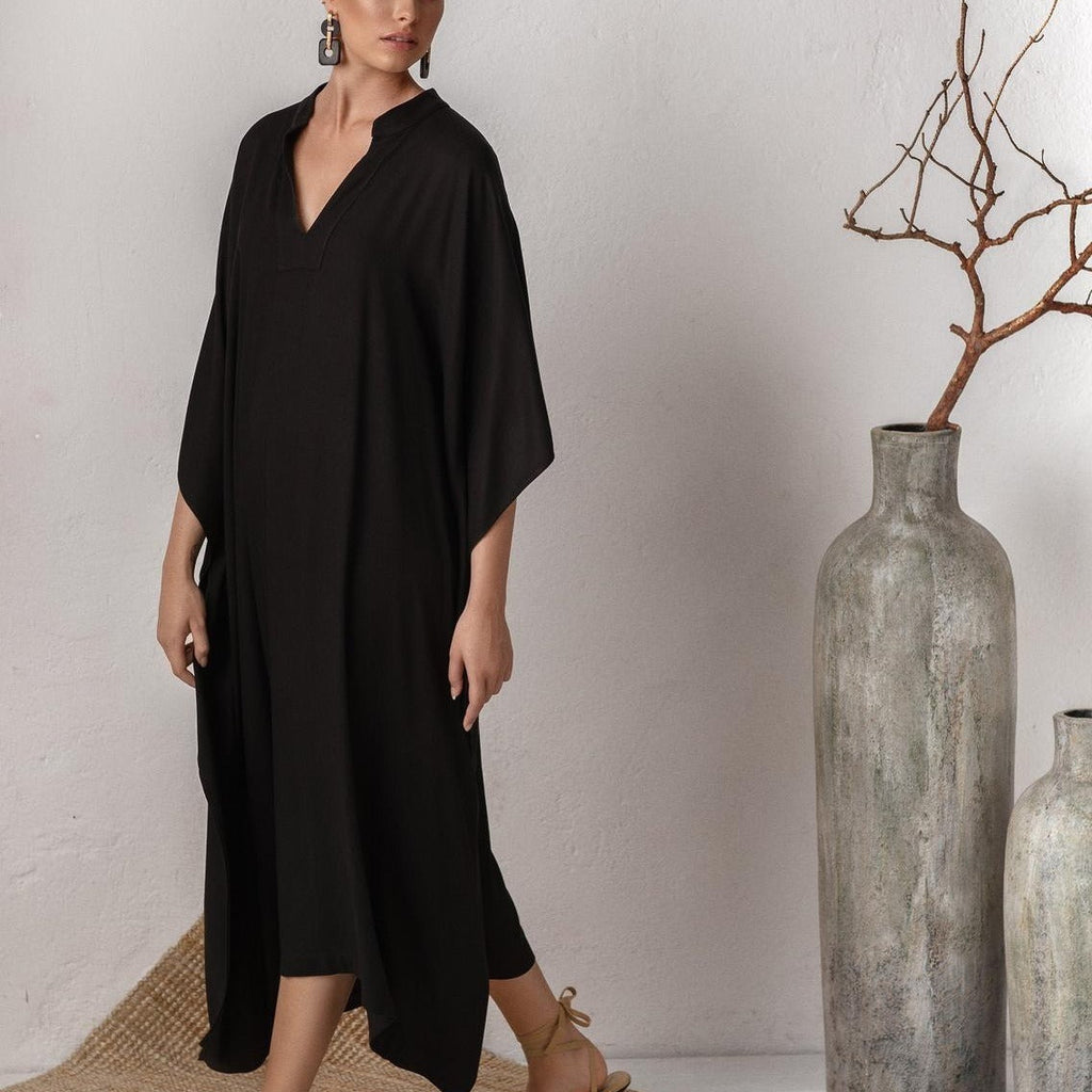 Damen Kaftan mit lässigem Schnitt und elegantem V-Ausschnitt Drune