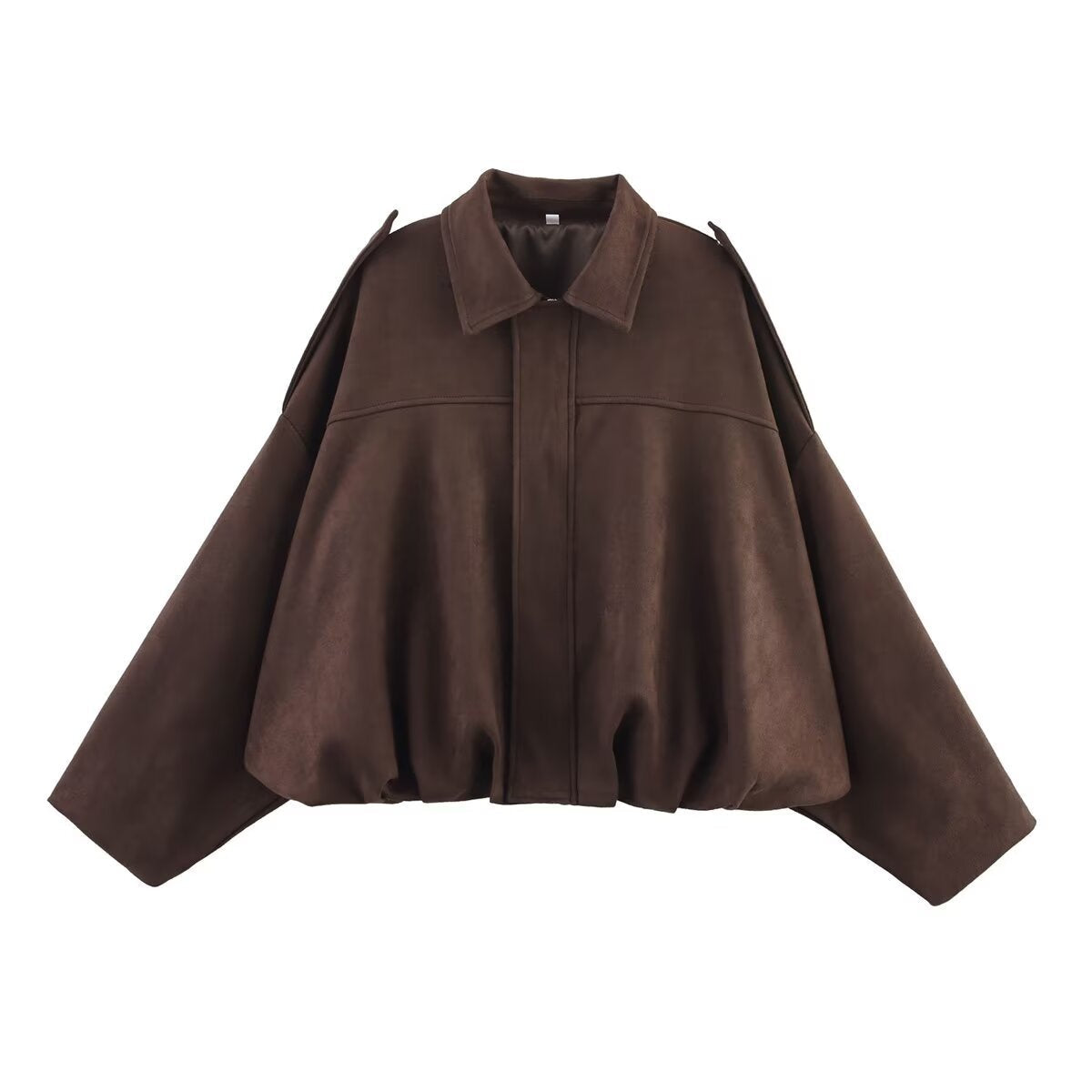 Women's oversized jacket with a relaxed fit and detachable collar, size [size missing]