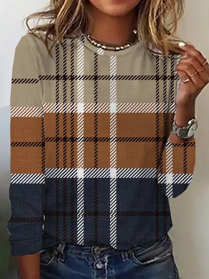 Valenzora | Bedrucktes lässiges Pullover-Oberteil