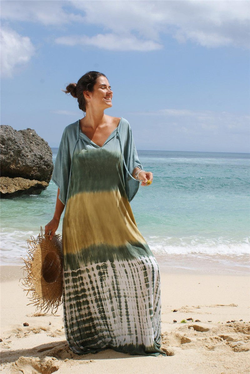 Valenzora | Printed beach holiday bikini throw robe