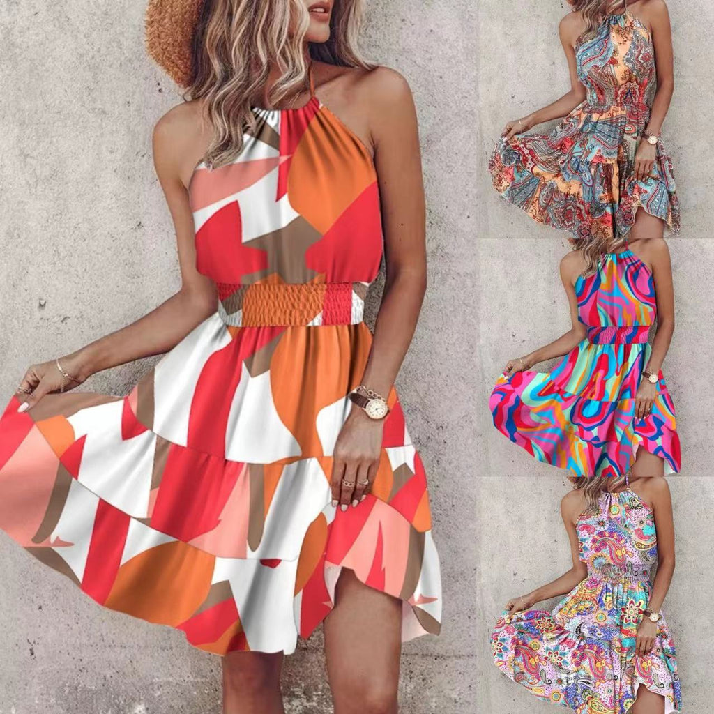 Valenzora | Sleeveless dress with gathered elastic waistband for middle-aged women