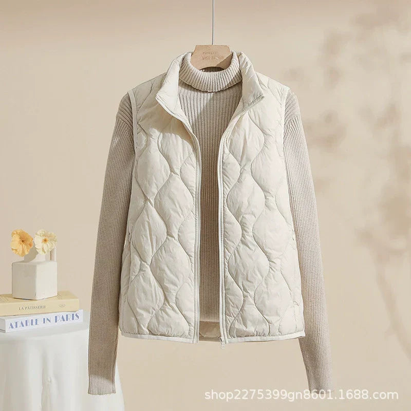 Women's quilted vest size