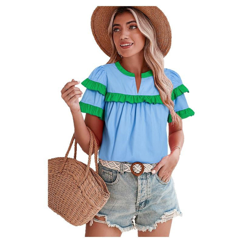Damen Bluse Casual mit Rüschen und modernen Akzenten, Größe [Größe fehlt]