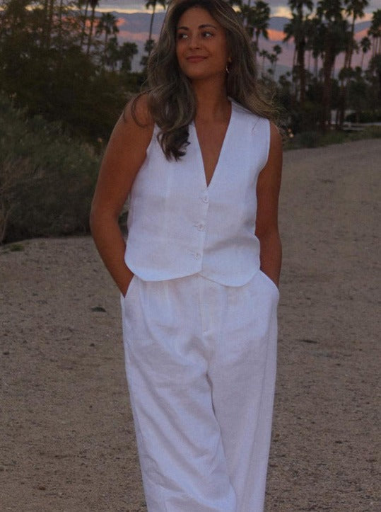 Valenzora | Two-piece sleeveless vest and trousers suit