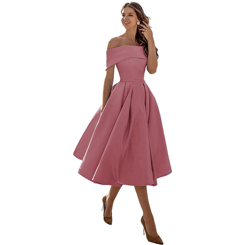 Valenzora | Casual Fashion Satin Cocktail Dress Strapless