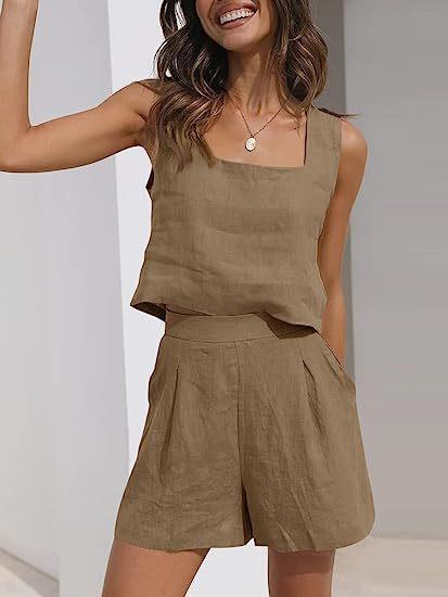Women's Lightweight Summer Blouse and Shorts Set, Size