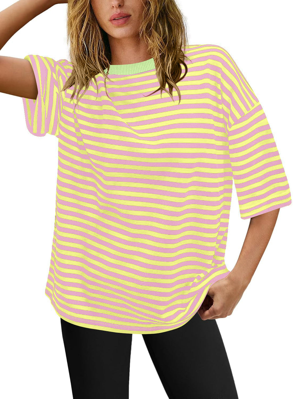 Women's Plus Size Striped T-Shirt Size
