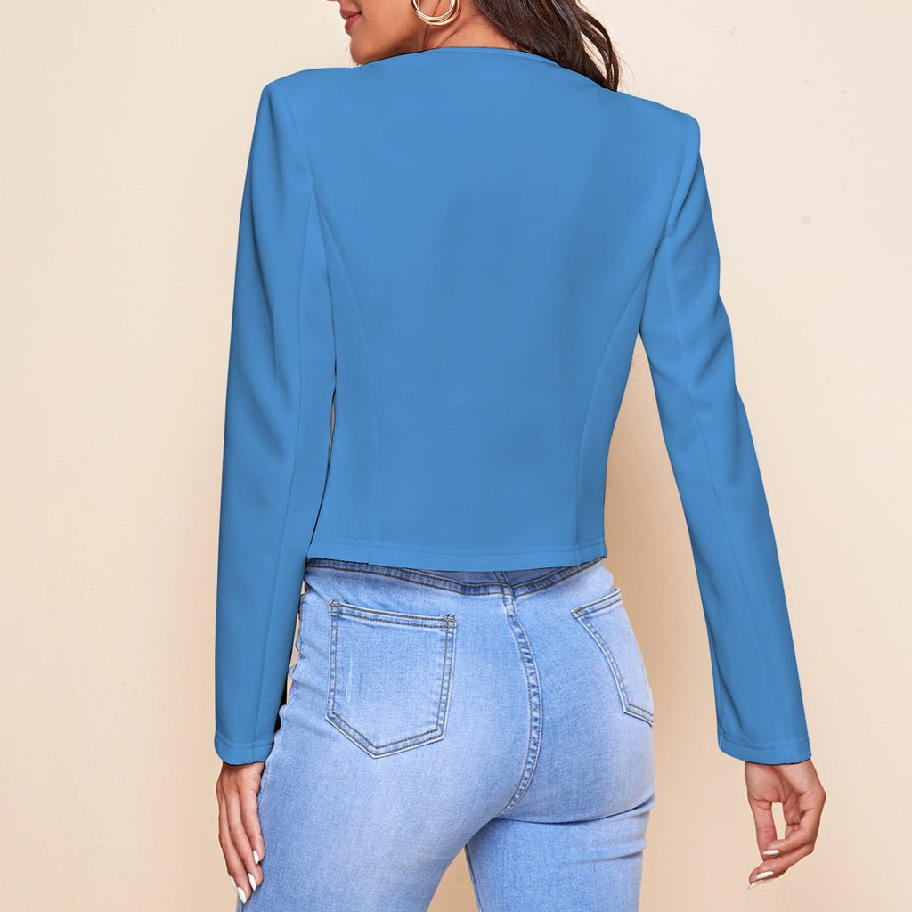 Valenzora | Plain color, long-sleeved, open-front jacket