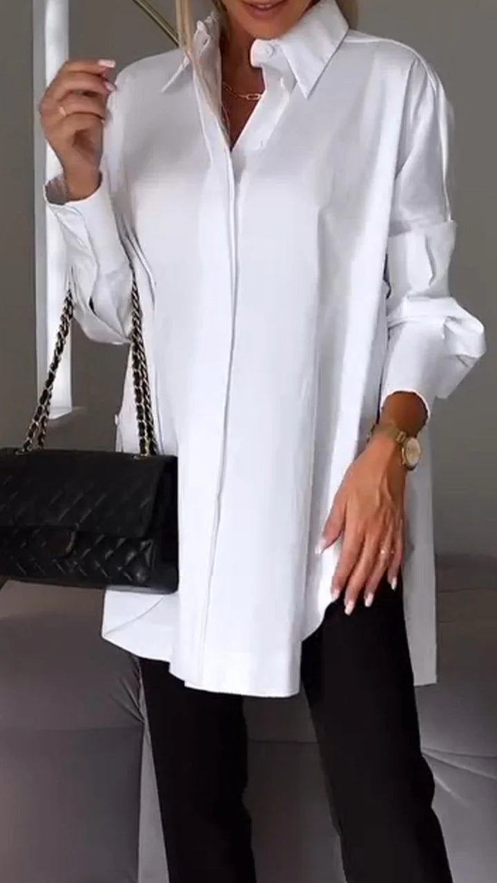 Valenzora | Einfaches Langarm-Pullover-Shirt