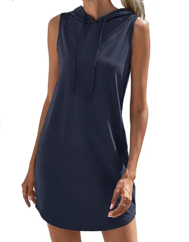 Damen Kapuzenkleid aus atmungsaktivem Jersey-Material Drune