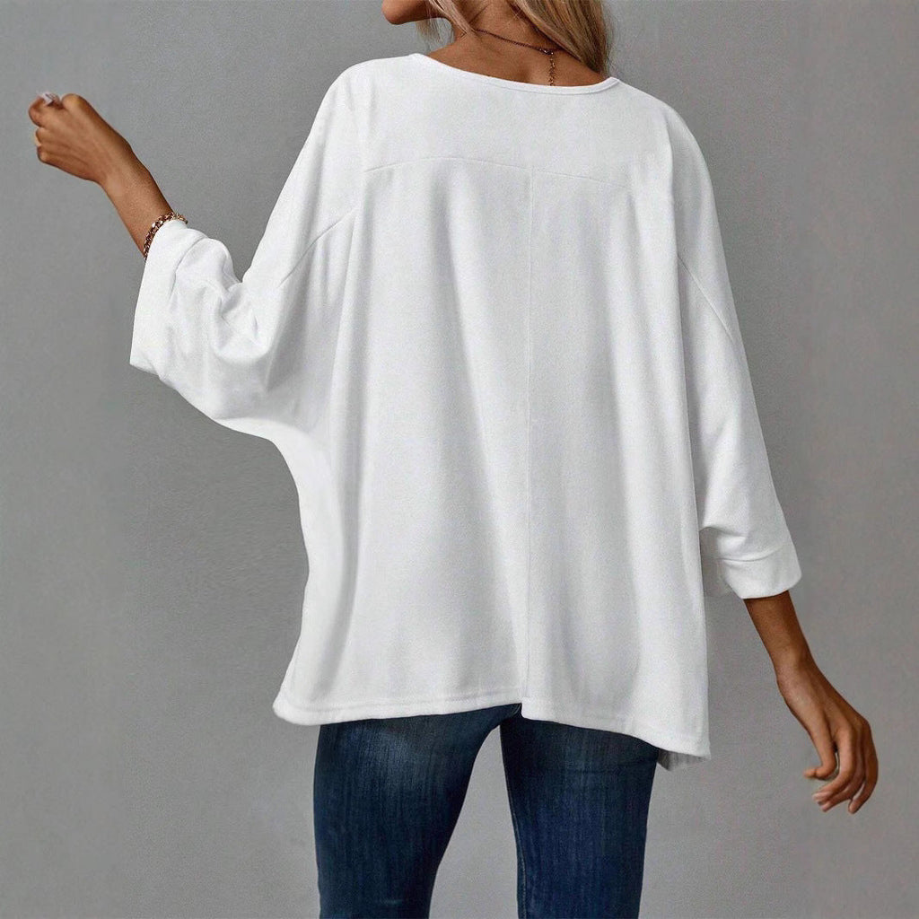 Damen lässiges Oversize-T-Shirt mit weiter Passform und stilvollem Rundhalsausschnitt, Größe [size]
