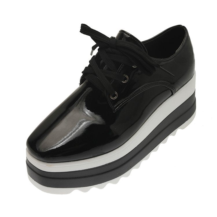 Women's fashionable platform sneakers with a chic shine and comfortable sole construction, size Valenzora