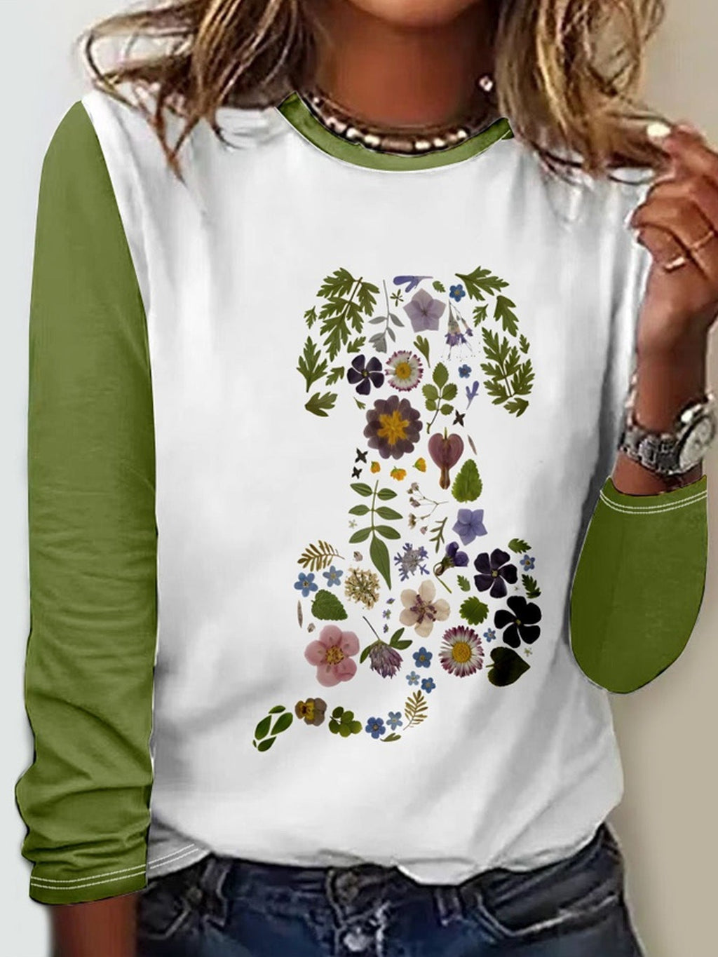 Valenzora | Florales Rundhals-T-Shirt