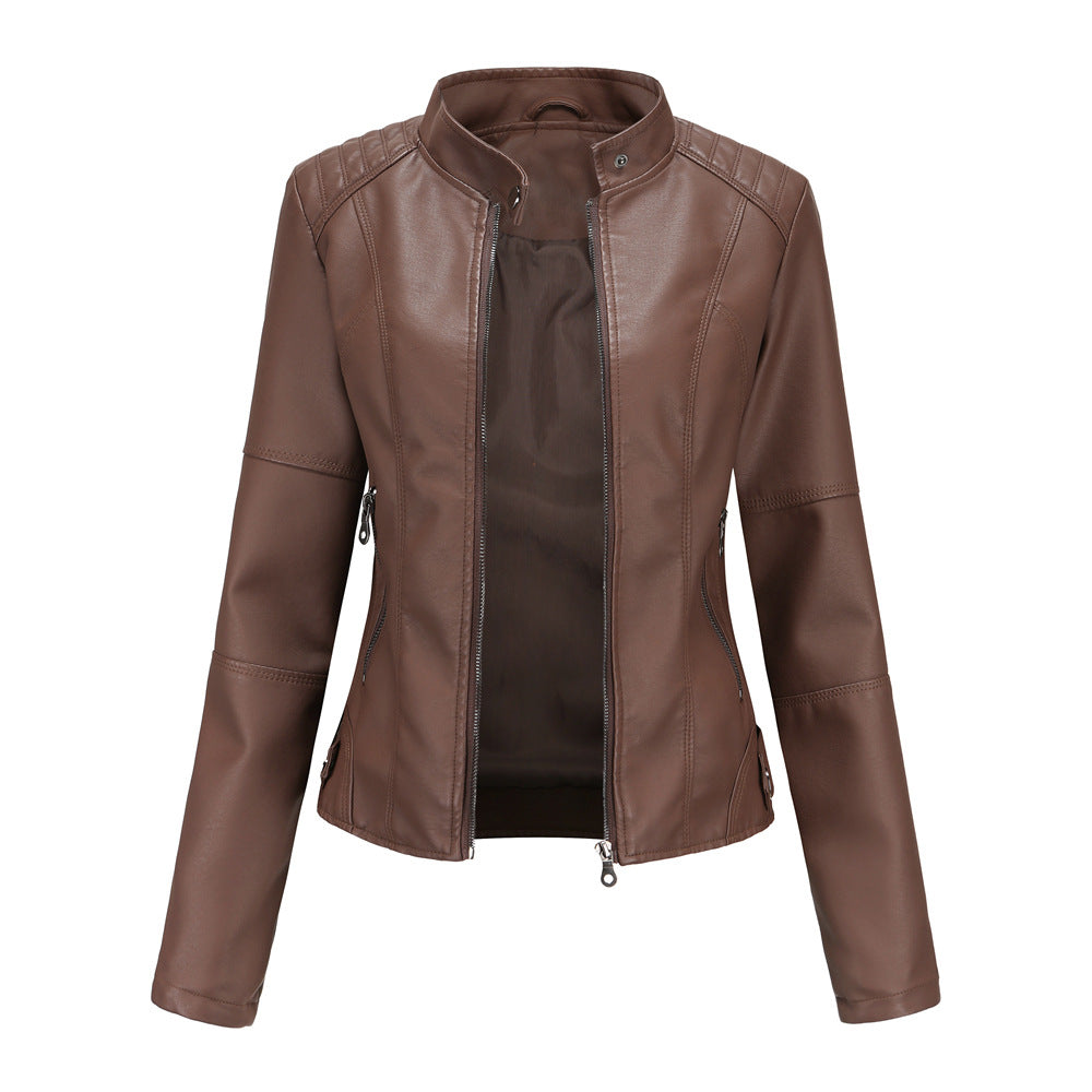 Valenzora - Women's simple faux leather jacket for an edgy look