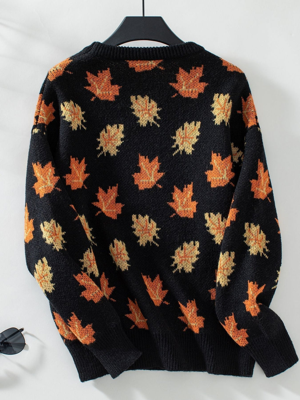 Valenzora Ahornblatt-Jacquard-Freizeitpullover