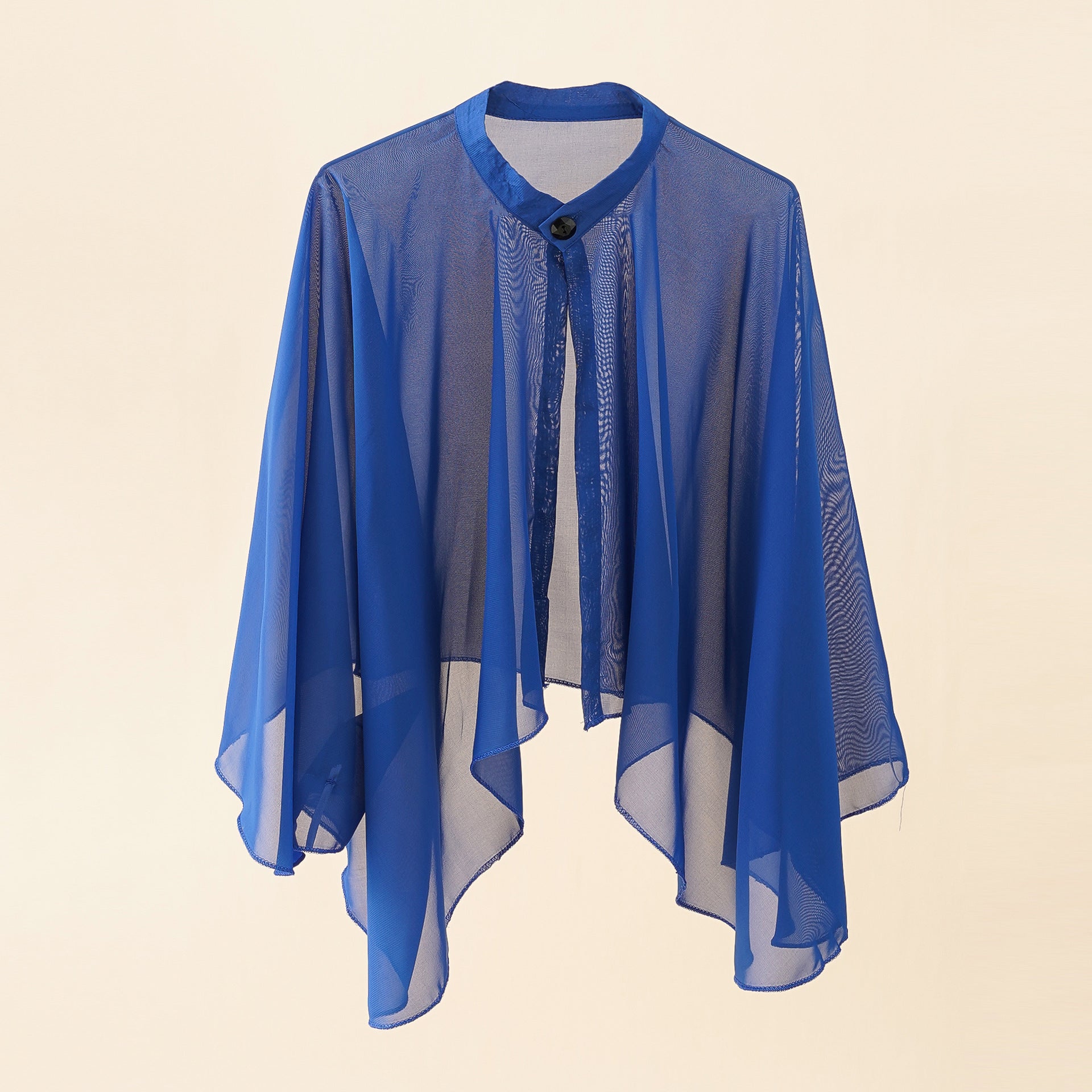 Women's airy chiffon kimono with wide flared sleeves, size S