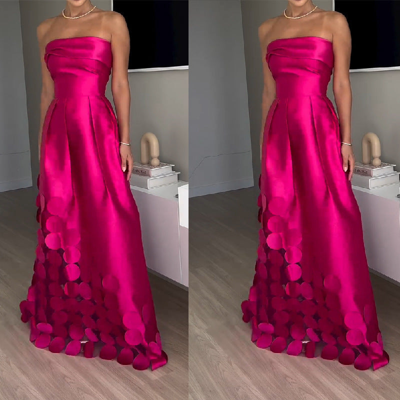 Women's evening dress with an exciting layered design and sophisticated details, size Valenzora