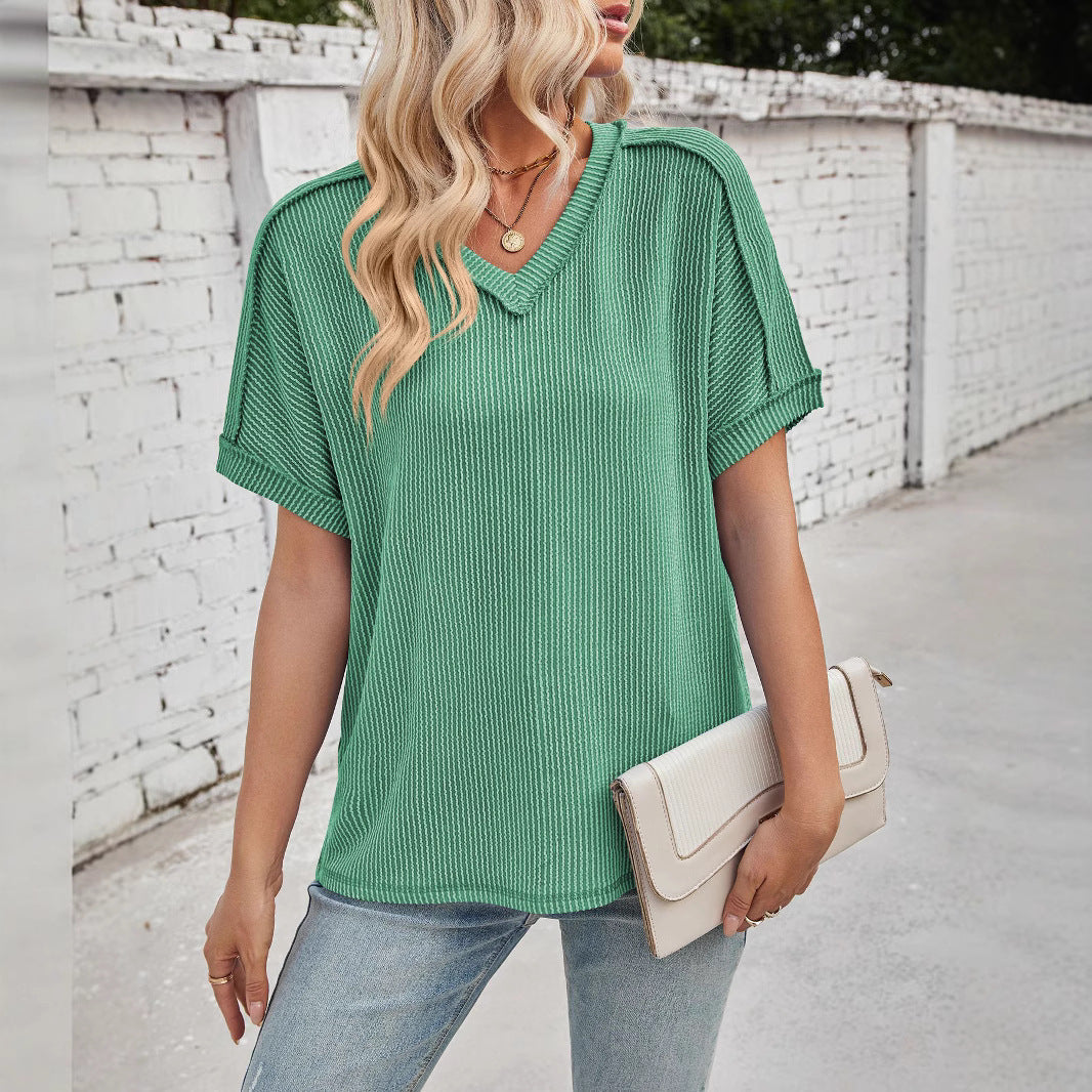 Valenzora | Short-sleeved V-neck top