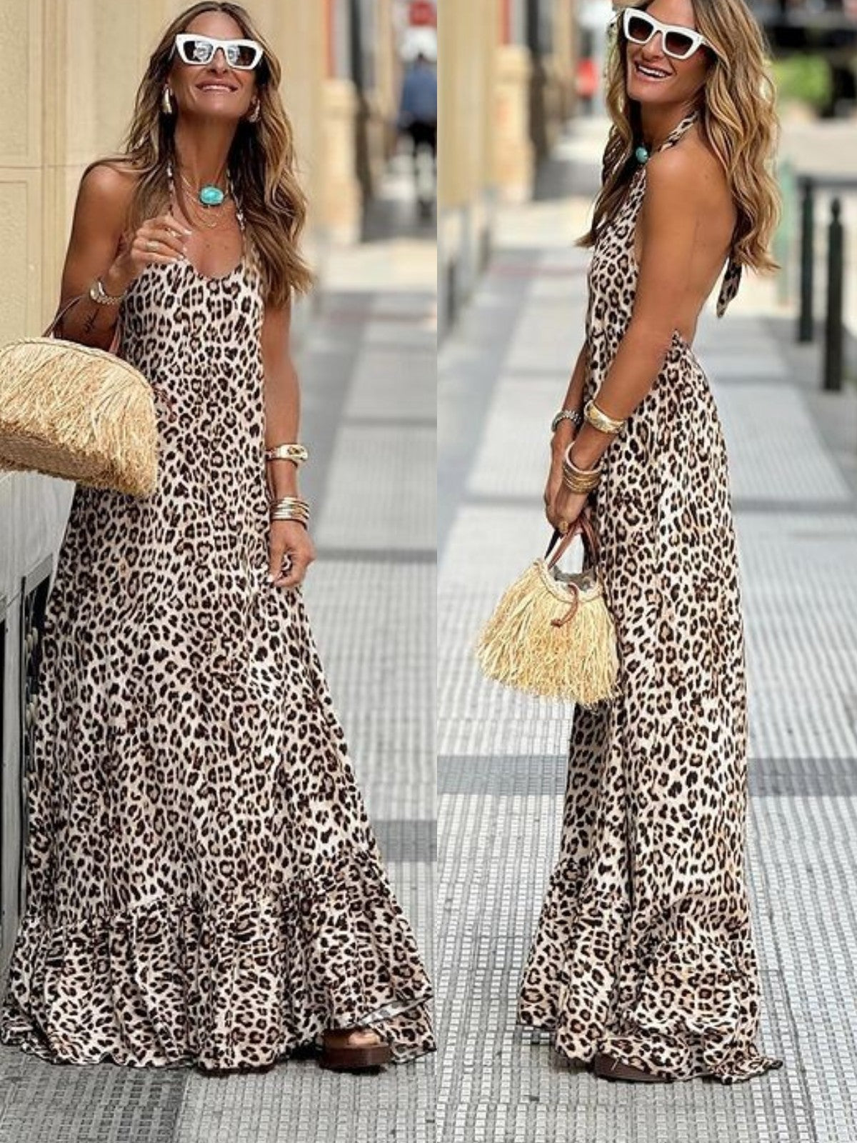 Valenzora | Damenkleid mit Leopardenprint