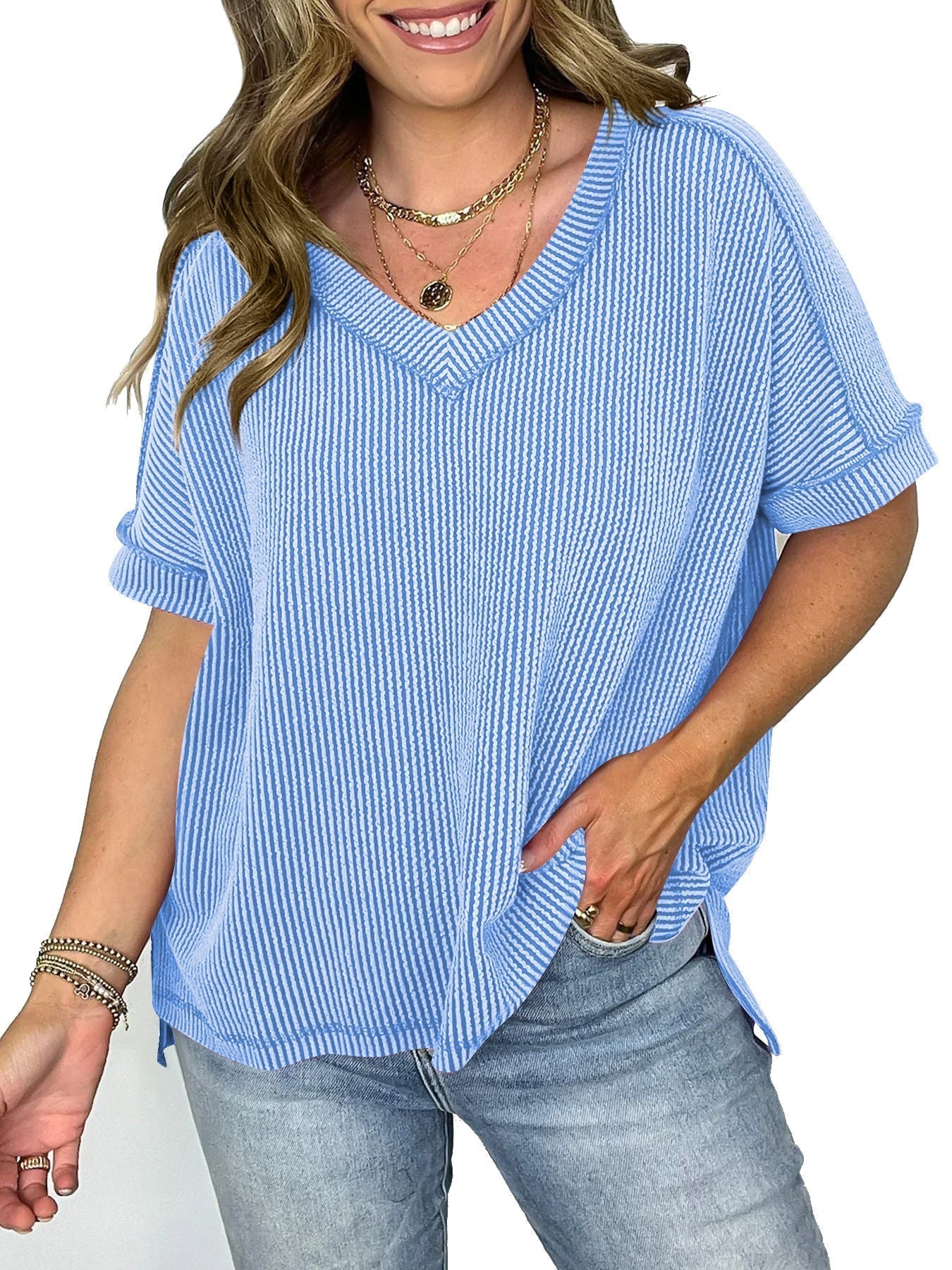 Valenzora | Short-sleeved V-neck top