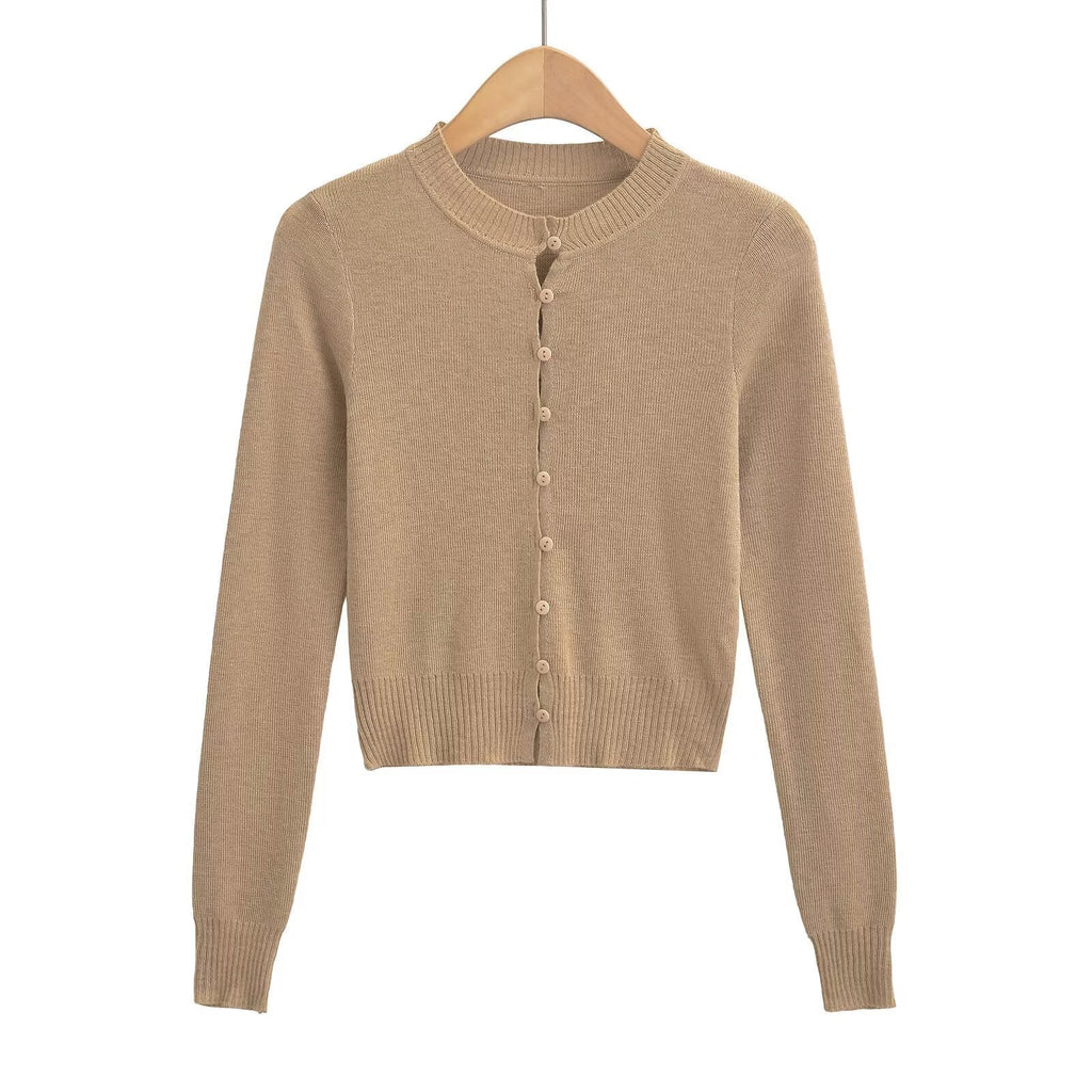 Damen-Cardigan mit modischem Rundhalsausschnitt und eleganter Knopfleiste, Größe S