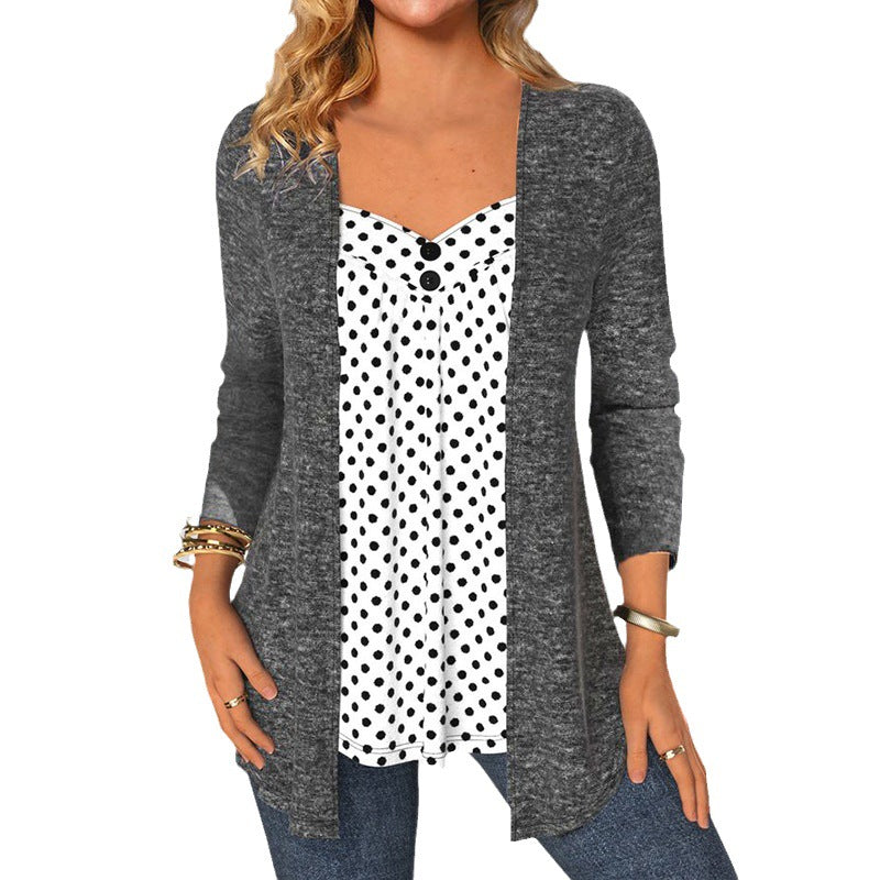 Damen-Cardigan mit glänzendem Finish und entspanntem Fall, Größe S