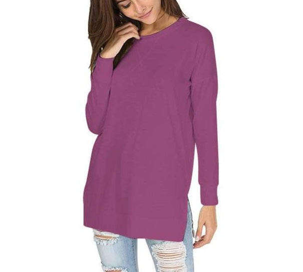 Valenzora | Plain round neck casual top