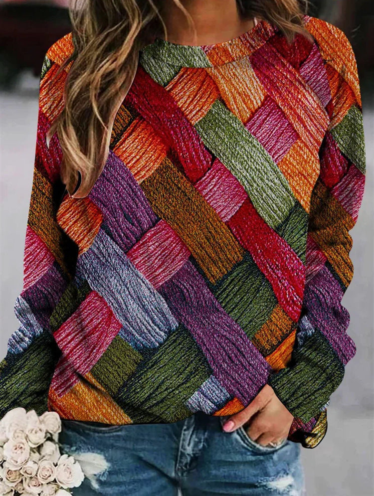 Bedruckter Wollpullover