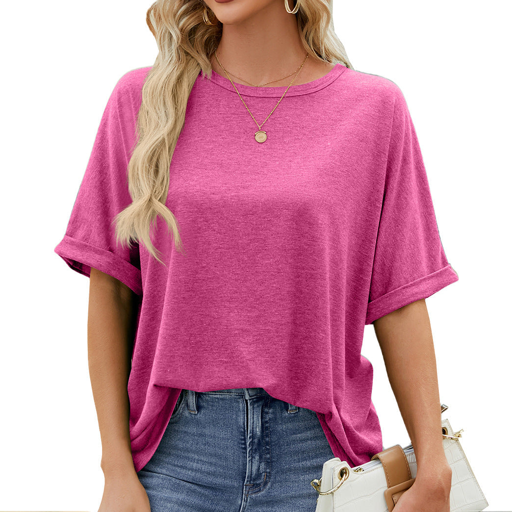 Valenzora | Plain short-sleeved casual loose T-shirt