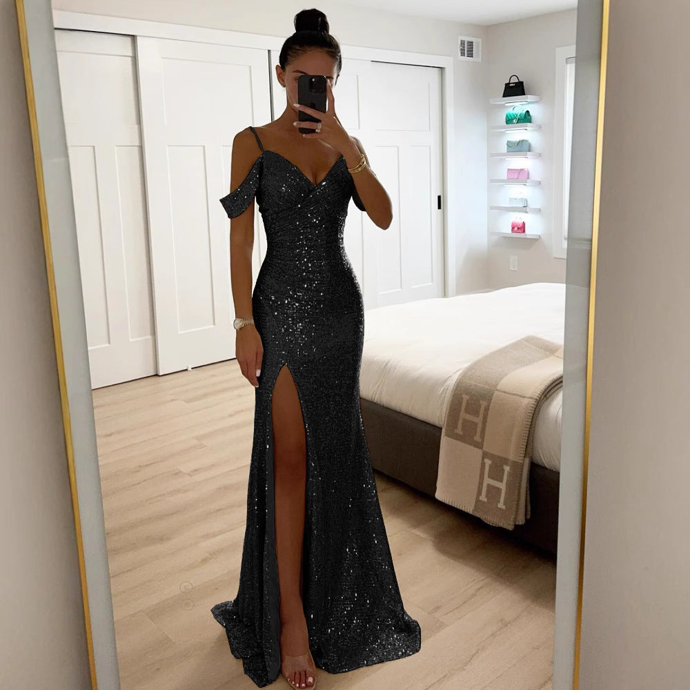 Valenzora | Elegantes Damenkleid mit Pailletten und Trägern