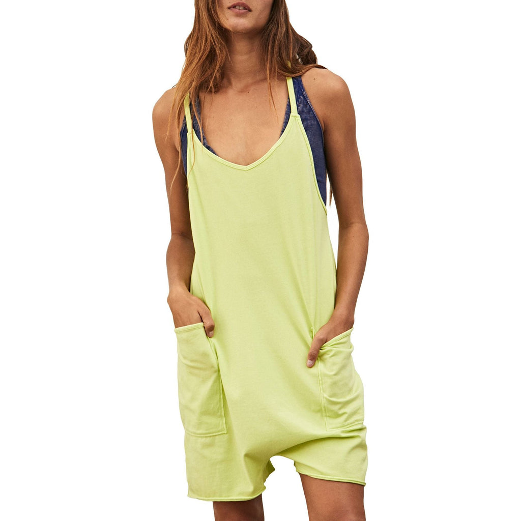 Women's comfortable jumpsuit with a deep neckline and practical pockets, size [size missing]