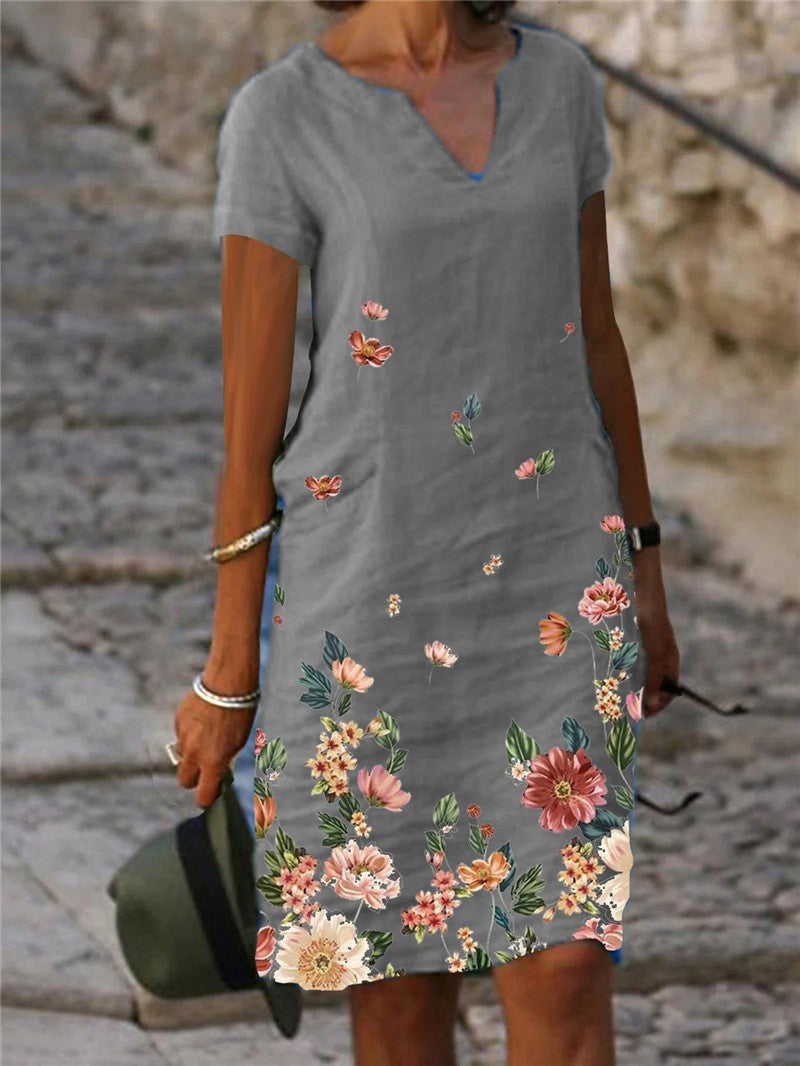Valenzora | Chic country style mini dress with flowers