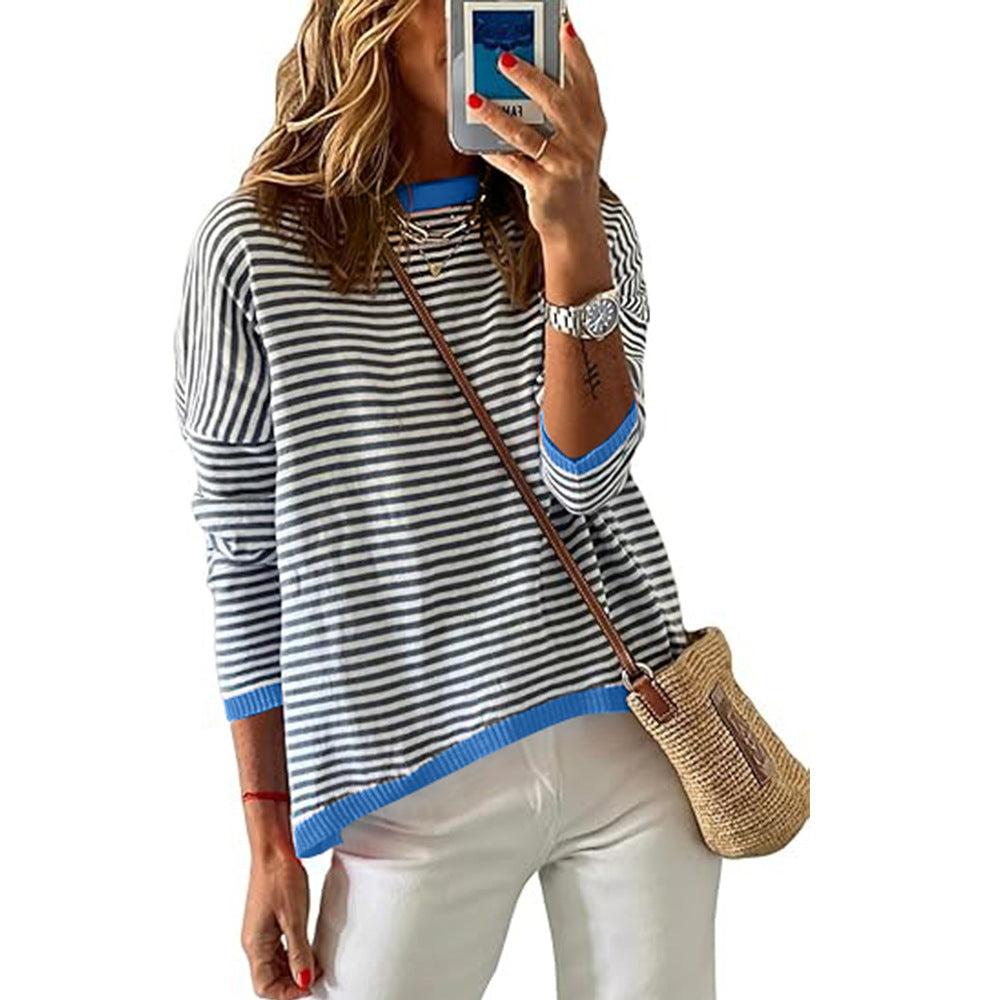 Women's casual striped sweater, size
