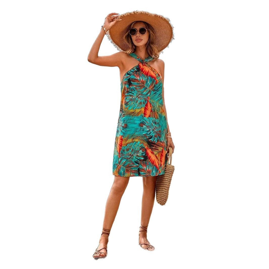 Valenzora | Print Neckholder Strandurlaub Maxikleid